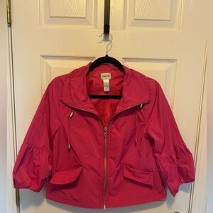 Chico’s Pink Rain Jacket size 0, Small